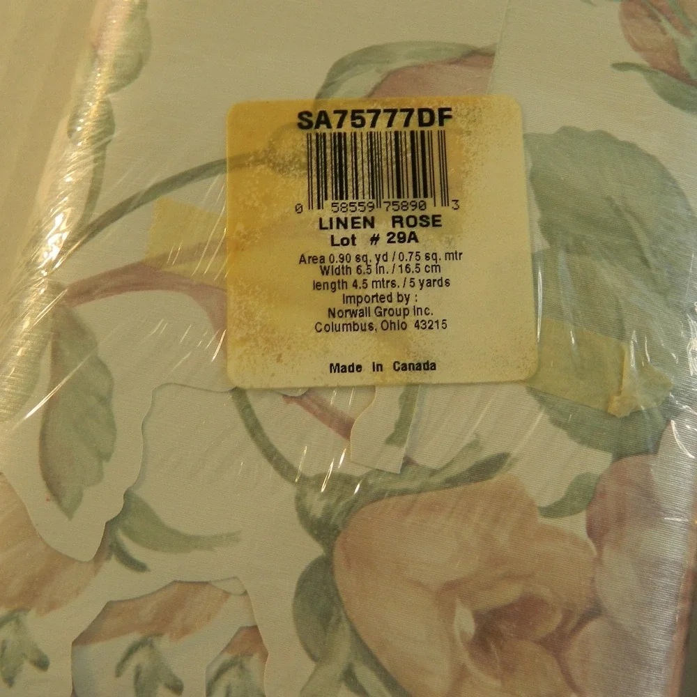 HomeTrends Wall Border Cottage 5yd x 6.5in Linen Rose Pink Floral Scalloped 2pk